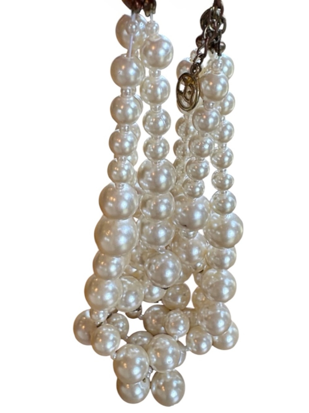 Erica Lyons Vintage Crystalline Pearl Cluster Statement Necklace - Picture 5 of 7